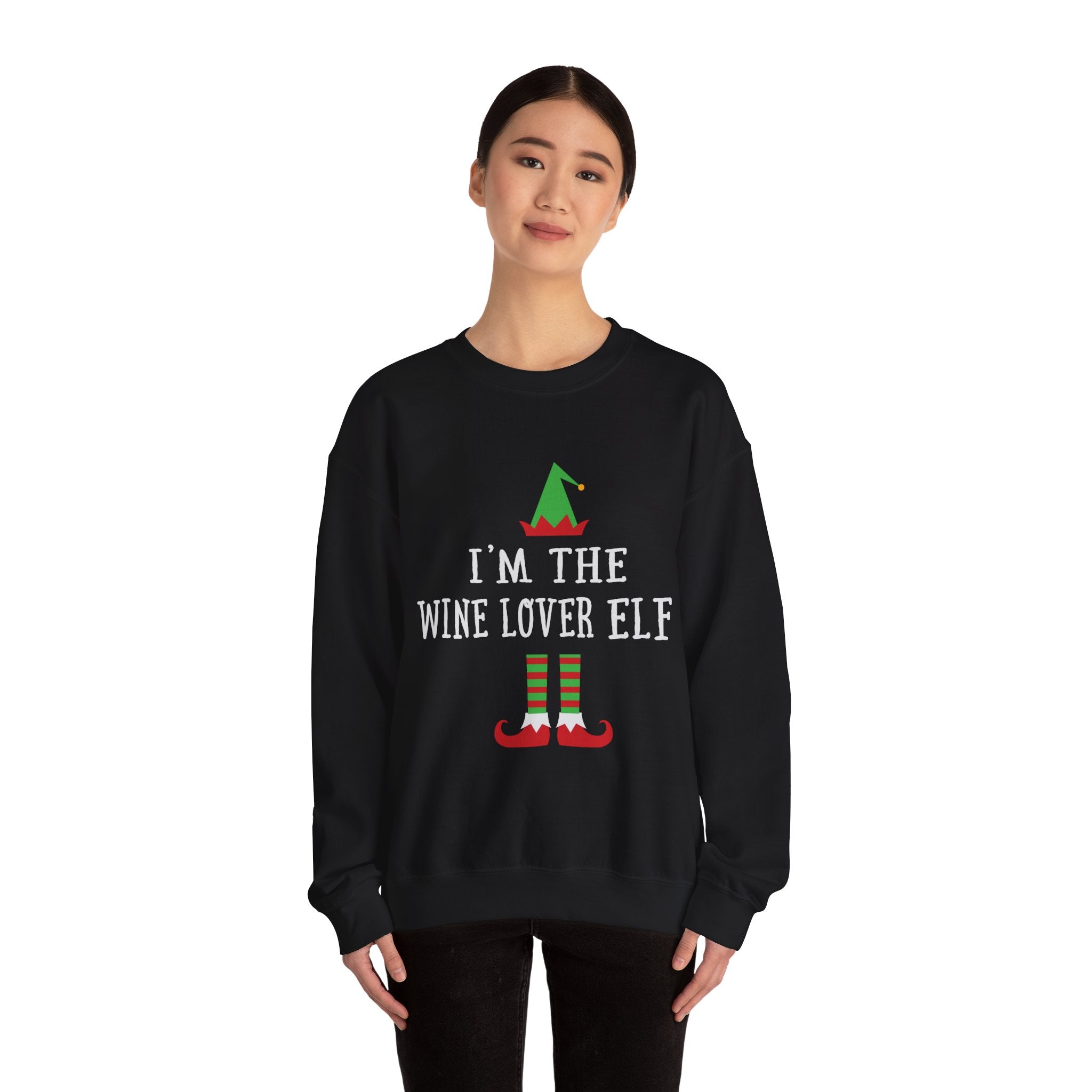 Wine Lover Elf Holiday Cheer - Unisex Premium Sweatshirt